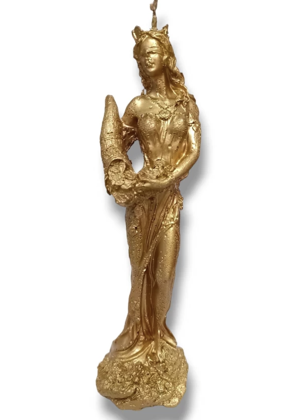 DIOSA FORTUNA 15CM Vela Diosa de la Fortuna Dorada