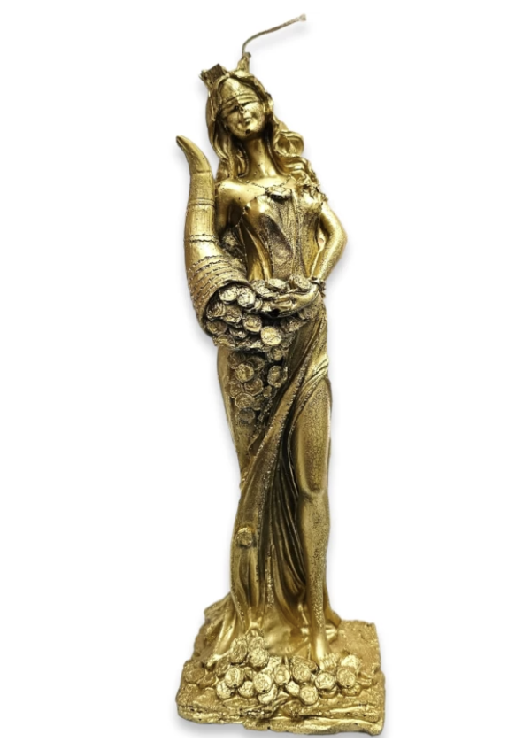 DIOSA FORTUNA 30CM Vela Diosa de la Fortuna Dorada