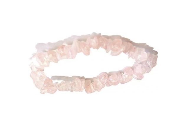 PULSERA CUARZO ROSA Pulsera Chip de Cuarzo Rosa