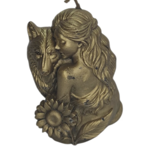 Vela Mujer Lobo Dorada