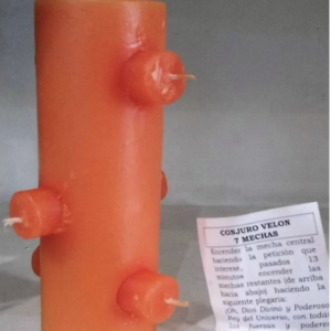 Velón 7 Mechas Naranja