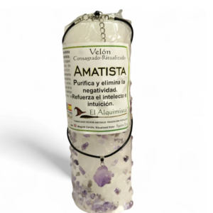 Velón con Piedras de Amatista