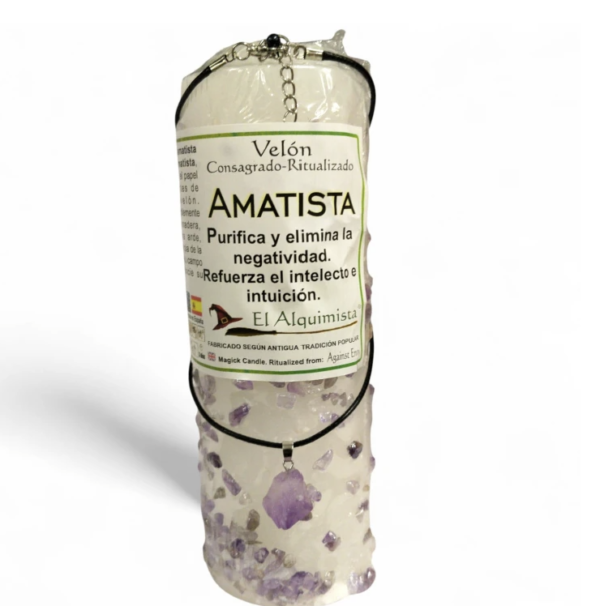 Velón con Piedras de Amatista