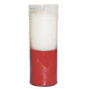 Velón Blanco Rojo con Protector