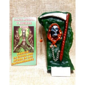 Velón Santa Muerte Dos Núcleos Verde